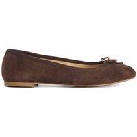 Dune London Women's Wide Fit 'Helenne' Suede Ballet Pumps in Brown | Size: 3