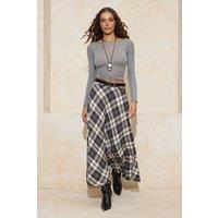 WOVCOR Women's Check Woven Flared Maxi Skirt | Size: 10