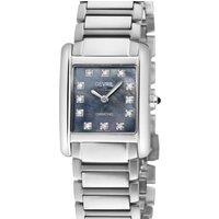 Gevril Women's Regina Swiss Diamond Watch, Black MOP Dial, 316L Stainless Steel in Silver