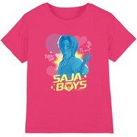 KPop Demon Hunters Sajas Soda Pop Romance Kids T-Shirt, Hot Pink in Bright Pink | Size: 7-8 Years