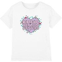 KPop Demon Hunters Pixel Heart Kids T-Shirt, White | Size: 12-13 Years