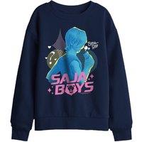 KPop Demon Hunters Sajas Soda Pop Mystery Kids Sweatshirt, Navy | Size: 12-13 Years