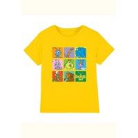 Disney A Bug'S Life Bugs Character Squares Kids T-Shirt, Yellow | Size: 3-4 Years