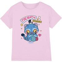 KPop Demon Hunters Derpy & Sussie Chibi Art Kids T-Shirt, Pink | Size: 12-13 Years