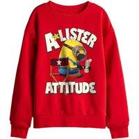 Minions And Monsters A Lister Attitude Kids Sweatshirt, Red | Size: 9-11 Years