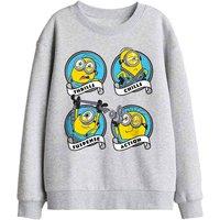 Minions And Monsters Film Crew Kids Sweatshirt, Athletic Heather in Grey | Size: 12-13 Years