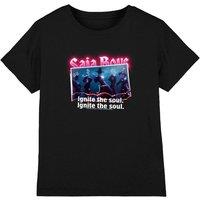 KPop Demon Hunters Sajas Burning Photo Kids T-Shirt, Black | Size: 7-8 Years