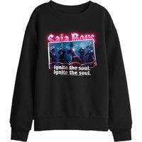 KPop Demon Hunters Sajas Burning Photo Kids Sweatshirt, Black | Size: 5-6 Years