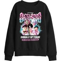 KPop Demon Hunters Sajas Soda Pop Tour Bubbles Kids Sweatshirt, Black | Size: 7-8 Years