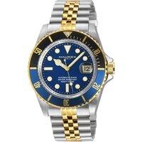 Haurex Italy Men's Enterno Black Blue Bezel Two Toned Stainless steel Watch