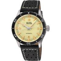 Gevril Men's Swiss Made Automatic Sellita SW200-1 Khaki Dial Canvas Strap in Black