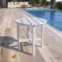 Mona Vale Furniture All-Weather Outdoor Adirondack Side Table in White