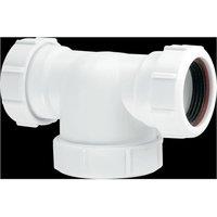 McAlpine TRSH10 1.5" x 20mm Water Seal Running Tubular 'P' Trap with 1.5" Mu in White