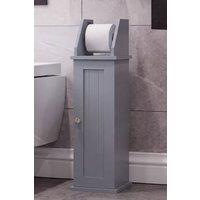 Home Discount Hayle Toilet Roll Holder & Cupboard Bathroom Furniture in Grey