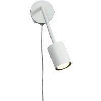 Nordlux Explore Wall Light White Metal Bedroom GU10 Switch Plug In/Mains