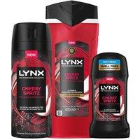 Lynx Men's Cherry Spritz Body Wash Spray Stick Bundle Set in Red