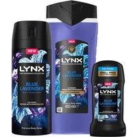 Lynx Men's Blue Lavender Body Wash Spray Stick Bundle Set in Purple