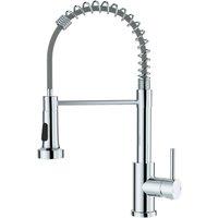JANLEMNY Chrome Pull-Down Sprayer Kitchen Mixer Tap 360 Swivel 2 Modes in Silver | Size: 1000mm x 400mm