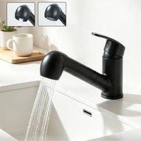 EONLION Kitchen Sink Mixer Taps Pull Out Spout Spray in Black | Size: 1000mm 2000mm