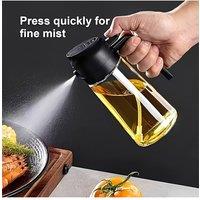 Living and Home 2-in-1 600ml/475ml Premium Glass Oil Sprayer & Dispenser in Black | Size: 600ml