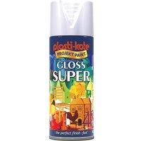 Plastikote Super Gloss Spray White 400Ml