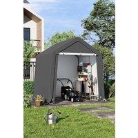 Garden Sanctuary 6x6FT Garden Waterproof Galvanized Tube Storage Shed Tool House in Grey