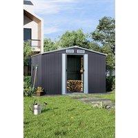 Garden Sanctuary Garden Metal Storage Shed Outdoor Tool Shed in Black