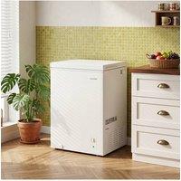 Living and Home 99L Freestanding Chest Freezer, Adjustable Thermostat, Security Door Design in White | Size: Medium