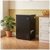 Living and Home 99L Freestanding Chest Freezer, Adjustable Thermostat, Security Door Design in Black | Size: Medium