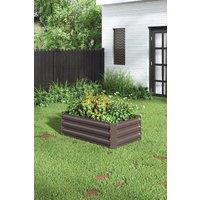Garden Sanctuary Raised Garden Bed Galvanized Steel Planter Box in Brown