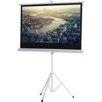 Living and Home 72 inch Manual Tripod Screen Projector Movie Screen in White
