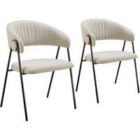 tectake Dining Chair Bedano Set Of 2 - Greige in Beige | Size: 2 Pack