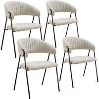 tectake Dining Chair Bedano Set Of 4 - Greige in Beige | Size: 4 Pack
