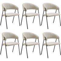 tectake Dining Chair Bedano Set Of 6 - Greige in Beige | Size: 6 Pack