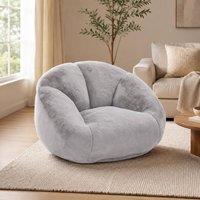 STILVORA Shell-Shaped Bean Bag Chair in Light Grey