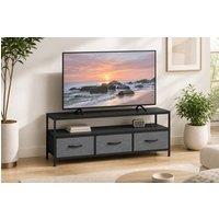 STILVORA TV Stand with 3 Drawers & Shelf Black