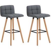 SoBuy Upholstered Bar Chair - Quilted Seat & Backrest - Modern in Dark Grey