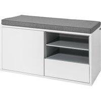 SoBuy Entrance Bench with Cushion & Storage - Modern White | Size: 0.6m2