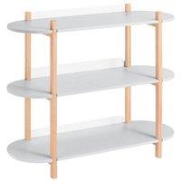 SoBuy 3-Tier Console Table - Light Gray & Wood Legs - Modern Scandinavian in Light Grey
