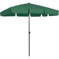 Berkfield Home Beach Umbrella Green 200x125 cm