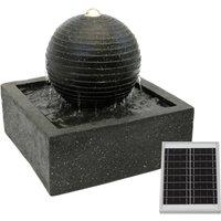Gardenwize Solar Black Granite Finish Water Feature with Battery Back Up