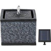 Gardenwize Solar Powered Garden Water Feature Decorative Outdoor Water Fountain in Mid Grey