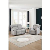 More4Homes Orka 1+2 Seater Fabric Manual Recliner Sofa Set in Grey