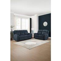 More4Homes Orka 2+3 Seater Fabric Manual Recliner Sofa Set in Blue