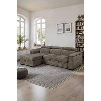 More4Homes Tivoli 3 Seater Fabric Pull Out Sofa Bed in Brown