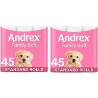Andrex Toilet Tissue Gentle Clean Puppies on a Roll, 90 Rolls in White | Size: 3pc