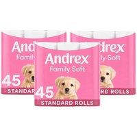 Andrex Toilet Tissue Gentle Clean Puppies on a Roll, 135 Rolls in White | Size: 3pc