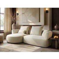 Solace+Co Lia Large L Shape Sofa Chenille in Beige | Size: 2 Seater