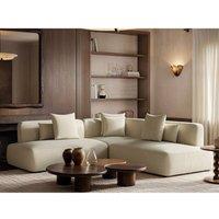 Solace+Co Luna Large Sofa Chenille in Beige | Size: 3 Seater