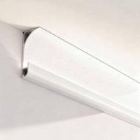 ENER-J Aluminium Skirting Profile Rounded Edge 71.3mm 3m Pack of 4 Silver in White